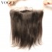 Human Virgin Hair Yaki Straight 13x4 Lace Frontal Closure With Baby Hair,Natural Color